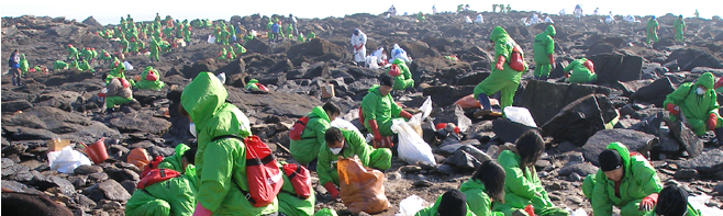 Taean oil clean-up volunteers