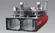 A cross section of an LNG-FPSO