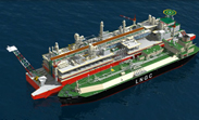 An aerial view of an LNG-FPSO