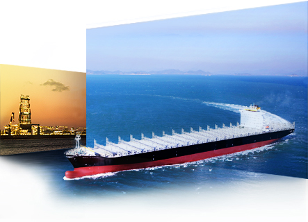 Side view of a ship and side view of a container ship